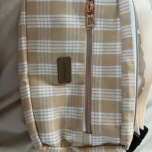 Beige palaka fanny pack